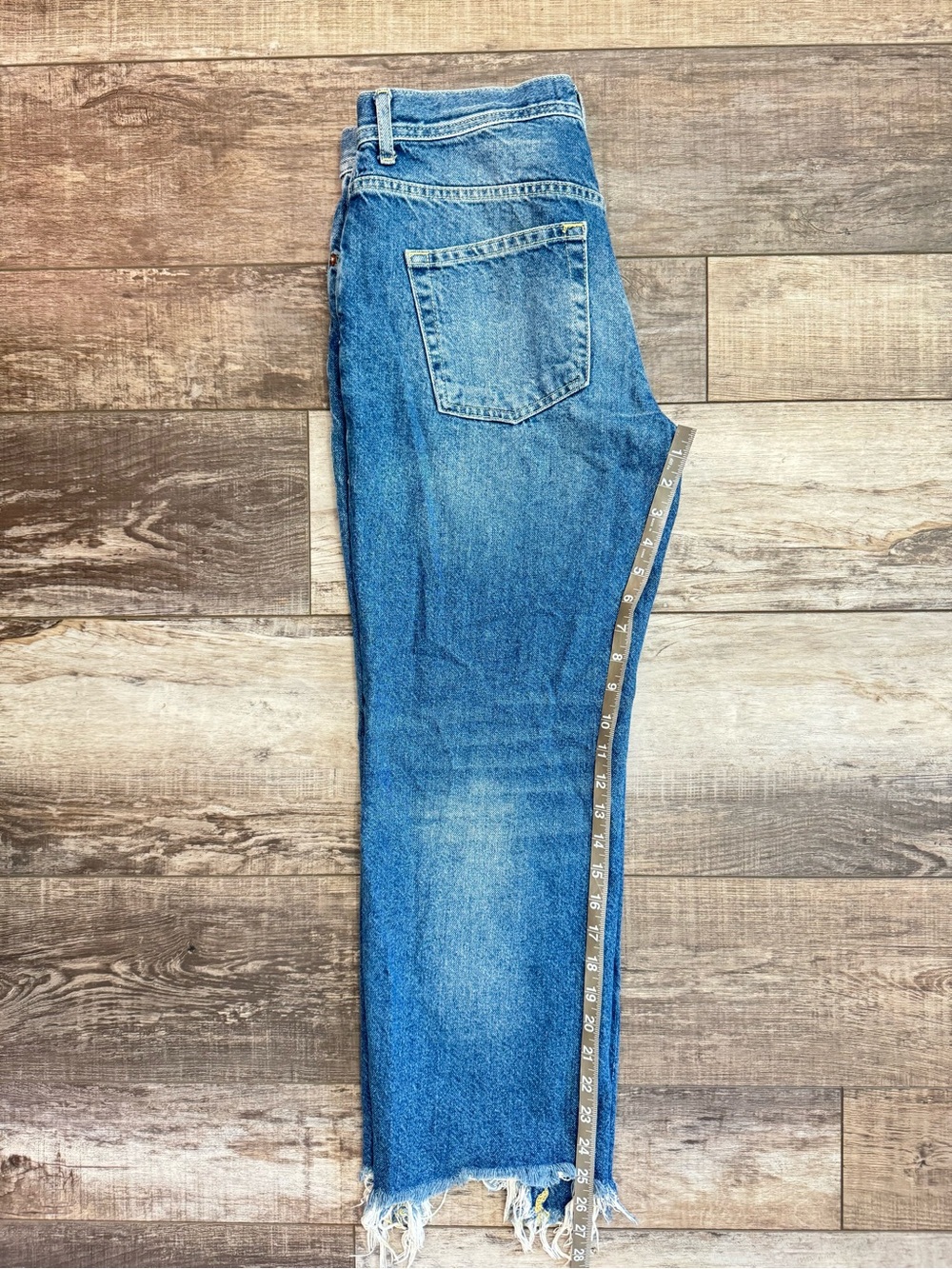 Free People Blue Distressed Boyfriend Jeans Sz 28 - Picture 6 of 7